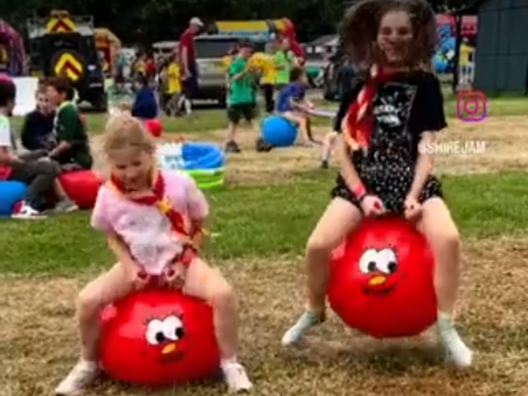 Scouts on space hoppers 