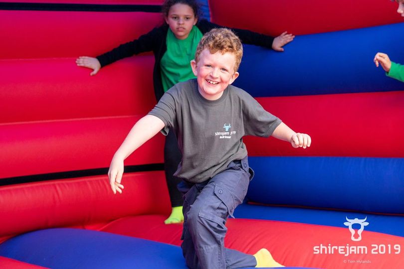 Child on a bouncy castle