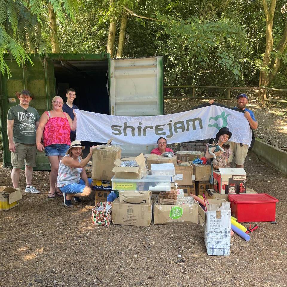 Shirejam 2019 memorabilia being sorted out.